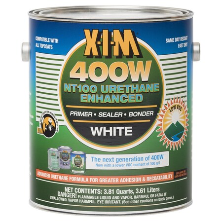 X-I-M 400W Nt100 Urethane Enhanced X-I-M 400W NT100 White Alkyd Primer/Sealer/Bonder 3.81 qt 11621